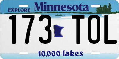 MN license plate 173TOL
