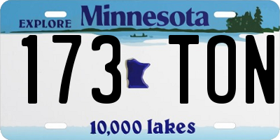 MN license plate 173TON