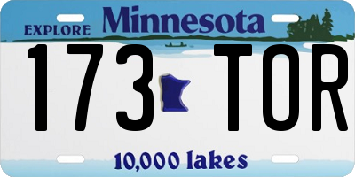 MN license plate 173TOR