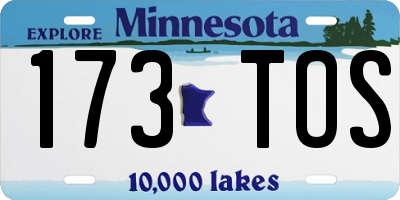 MN license plate 173TOS