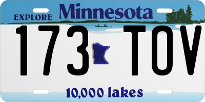 MN license plate 173TOV
