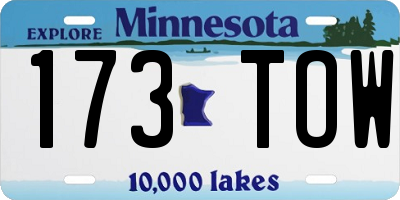 MN license plate 173TOW