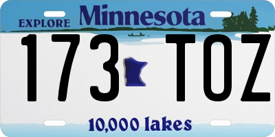 MN license plate 173TOZ