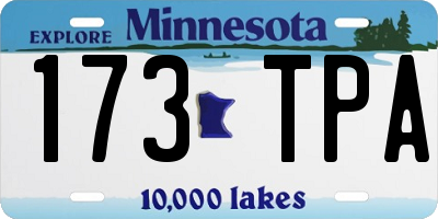 MN license plate 173TPA