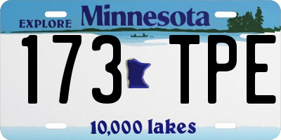 MN license plate 173TPE