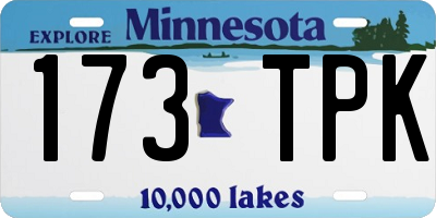 MN license plate 173TPK