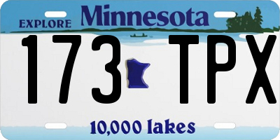 MN license plate 173TPX