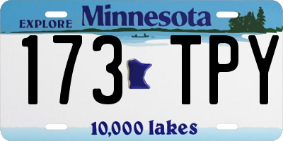 MN license plate 173TPY