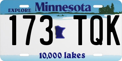 MN license plate 173TQK