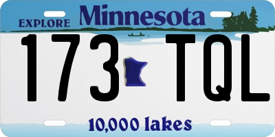 MN license plate 173TQL