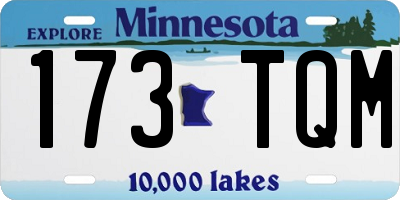 MN license plate 173TQM