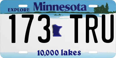MN license plate 173TRU