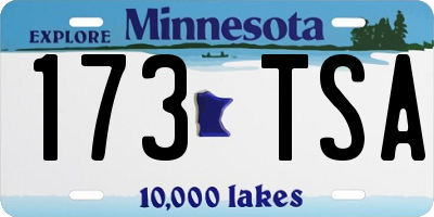 MN license plate 173TSA