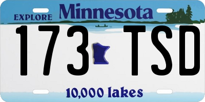 MN license plate 173TSD