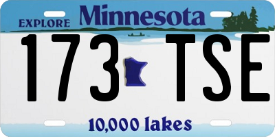 MN license plate 173TSE