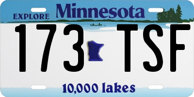 MN license plate 173TSF