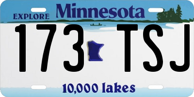 MN license plate 173TSJ