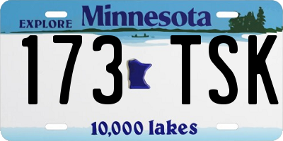 MN license plate 173TSK