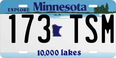 MN license plate 173TSM