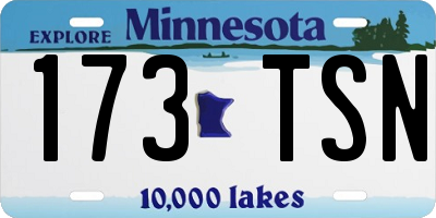 MN license plate 173TSN