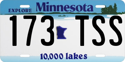 MN license plate 173TSS