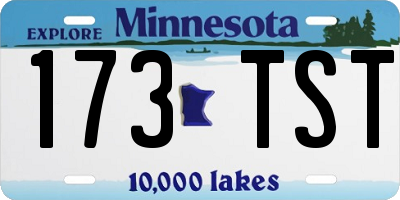 MN license plate 173TST
