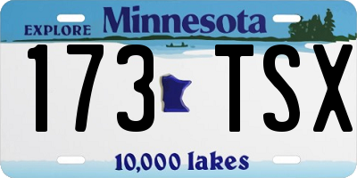 MN license plate 173TSX