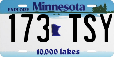MN license plate 173TSY