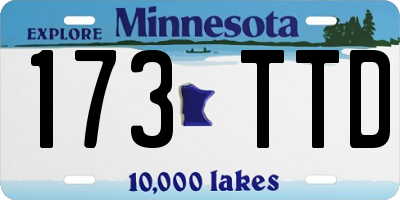 MN license plate 173TTD