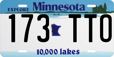 MN license plate 173TTO