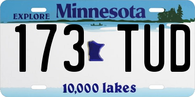 MN license plate 173TUD
