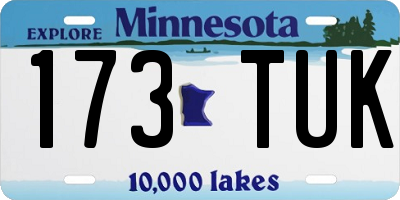 MN license plate 173TUK
