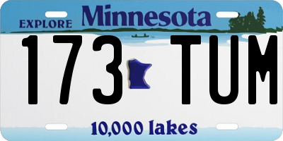 MN license plate 173TUM