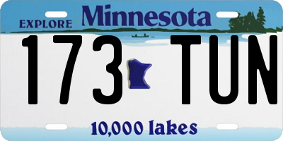 MN license plate 173TUN