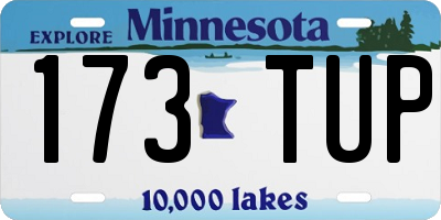 MN license plate 173TUP