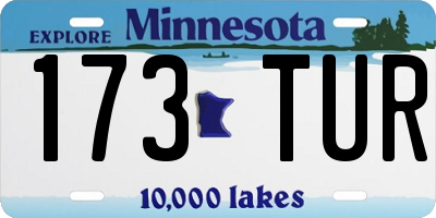 MN license plate 173TUR
