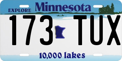 MN license plate 173TUX