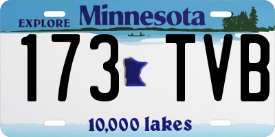 MN license plate 173TVB