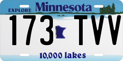 MN license plate 173TVV