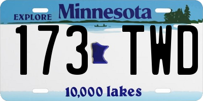 MN license plate 173TWD