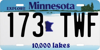 MN license plate 173TWF