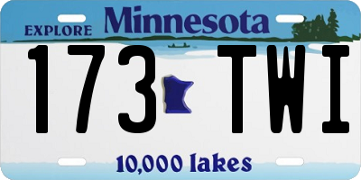 MN license plate 173TWI