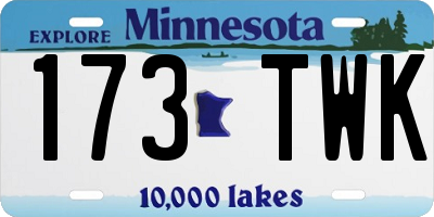 MN license plate 173TWK