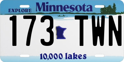 MN license plate 173TWN