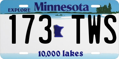 MN license plate 173TWS