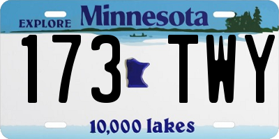 MN license plate 173TWY