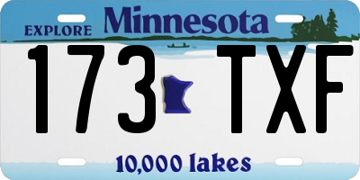 MN license plate 173TXF