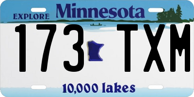 MN license plate 173TXM