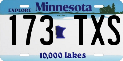 MN license plate 173TXS