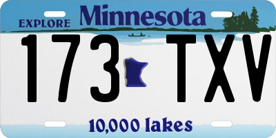 MN license plate 173TXV